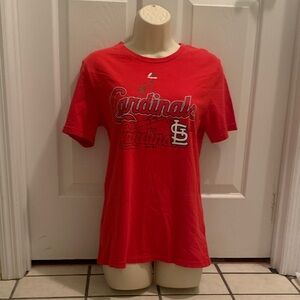 St Louis Cardinals Red and Navy Logo Crewneck Tee